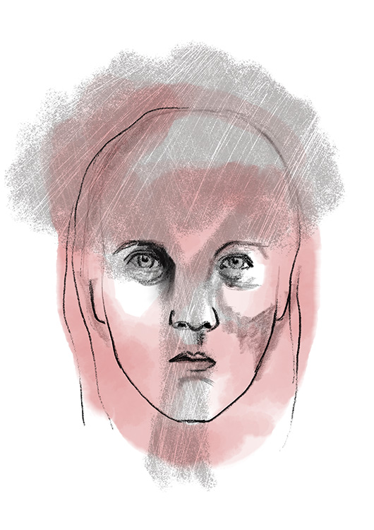 IPad tekening Jennifer van der Wal - Portret met Boom